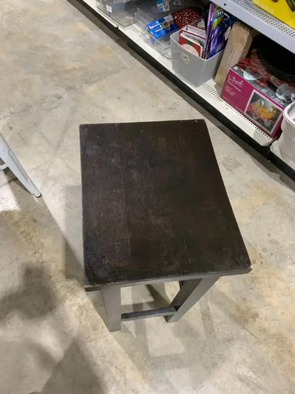 Rustic Wooden Bar Stool - Black