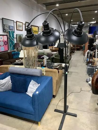 3-Arm Black Floor Lamp 7 foot