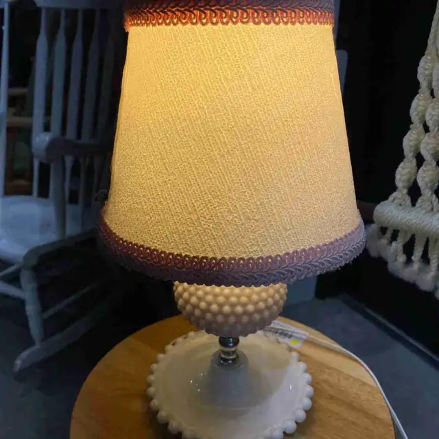 Vintage Milk Glass Table Lamp