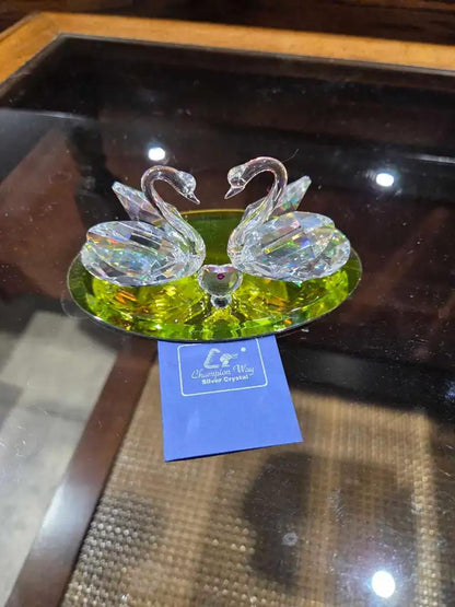 Champions Way Silver Crystal Swans