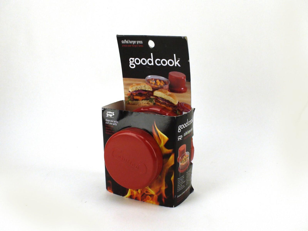 Good Cook Stuffed Burger Press Adjustable Size BBQ Beef Patty - Red Plastic