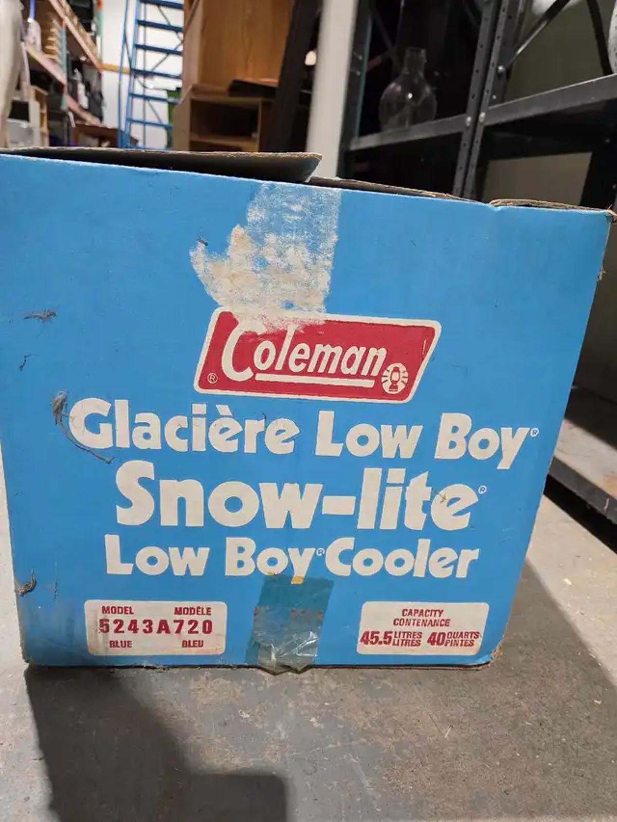 Vintage Coleman Low Boy Snow-Lite Cooler - 60s/70s