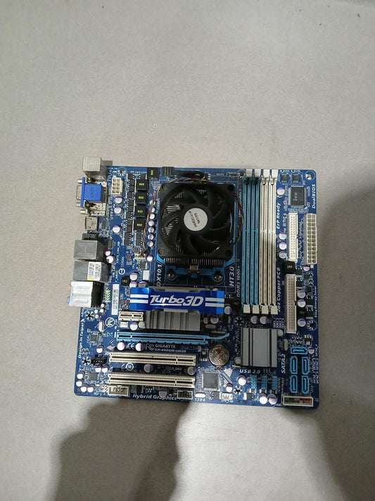 GOOD CONDITION Gigabyte GA-880GM-UD2H Rev.1.4 &  AMD Phenom X4 CPU