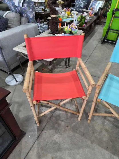 Folding Bamboo Director Chairs - 2 Available