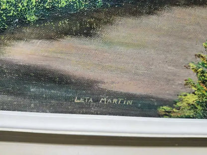 Leta Martin Original Framed Lake Painting - 1966