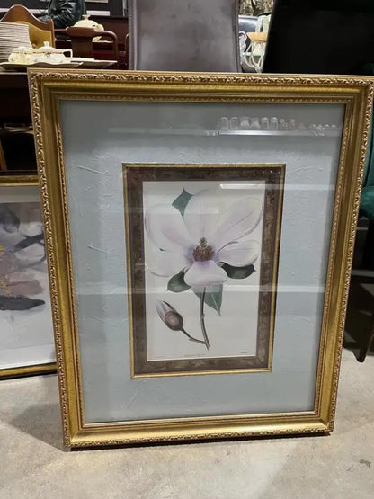 Large Gold Framed Floral Print