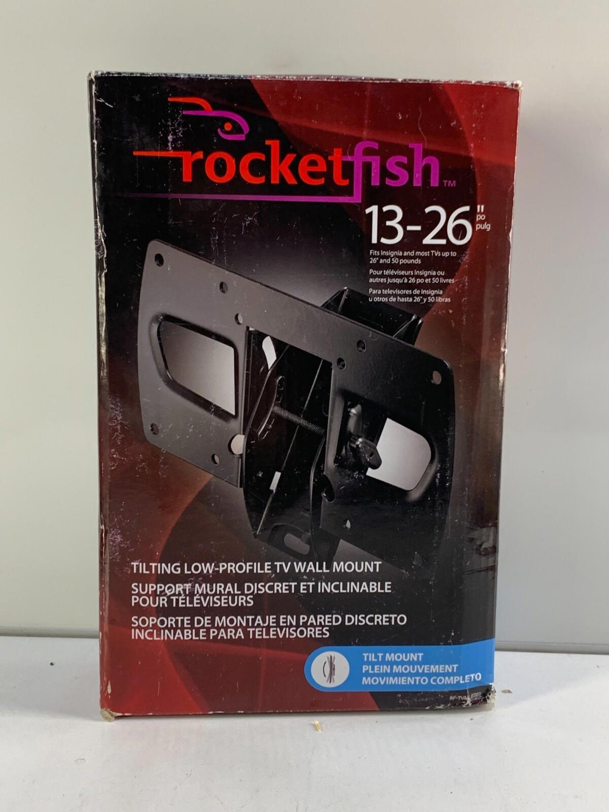 Rocketfish Tilting Low-Profile TV Wall Mount Bracket, TVs 13-26 inches, Black.