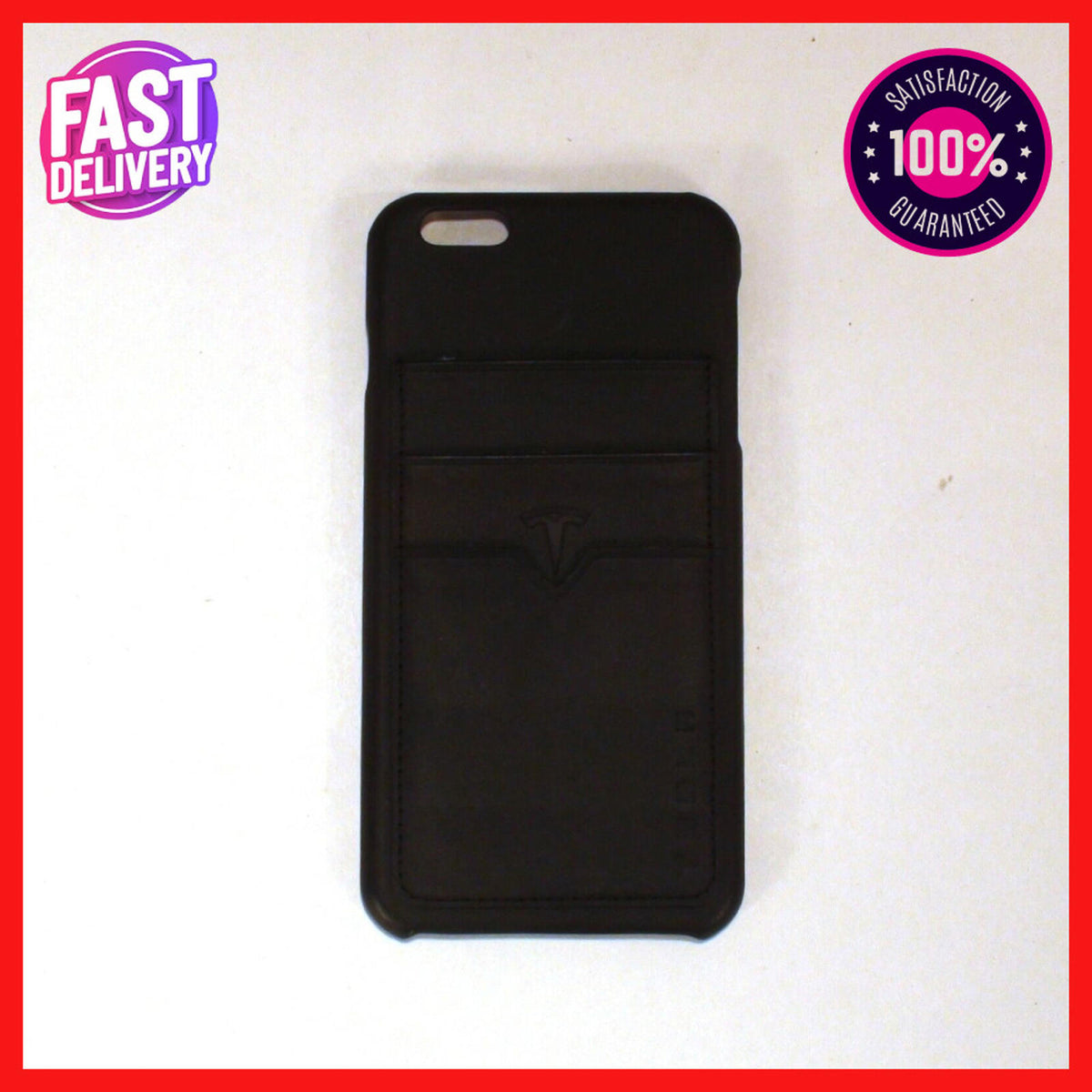 Tesla iPhone 6 Plus Leather Phone Case With Pockets
