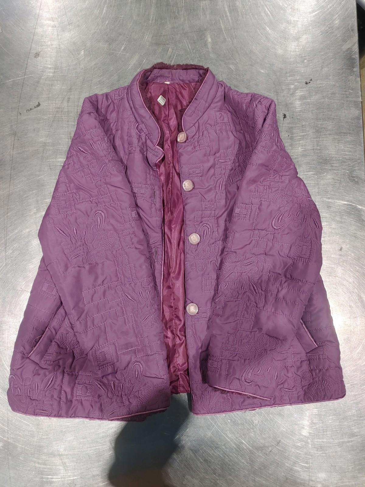 Silk Polyester Jacket XL Purple Good Condition