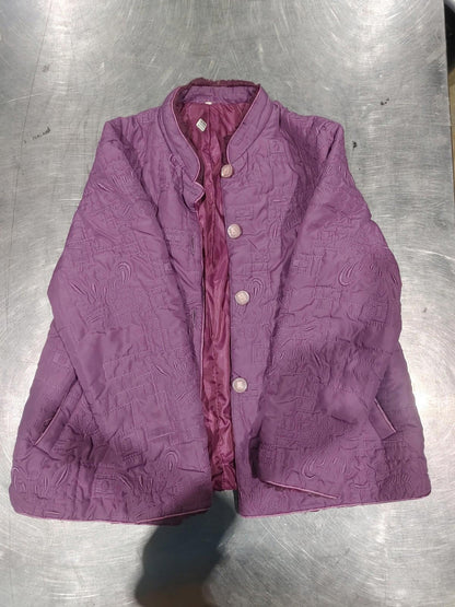 Silk Polyester Jacket XL Purple Good Condition