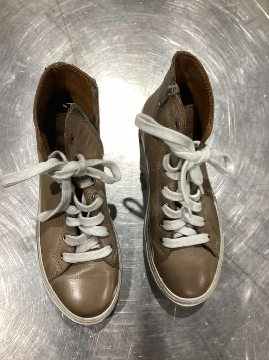 Brown Leather High Top Sneakers women