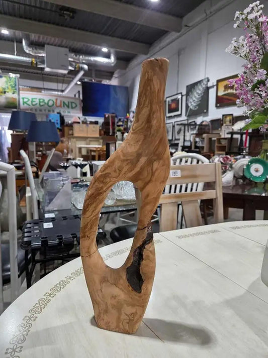 Handcarved Wooden Abstract Vase/Sculpture