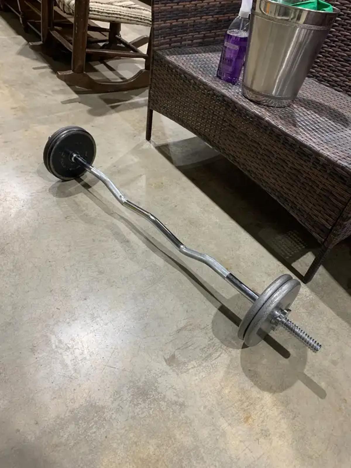 Curl Barbell with 40LB Weights