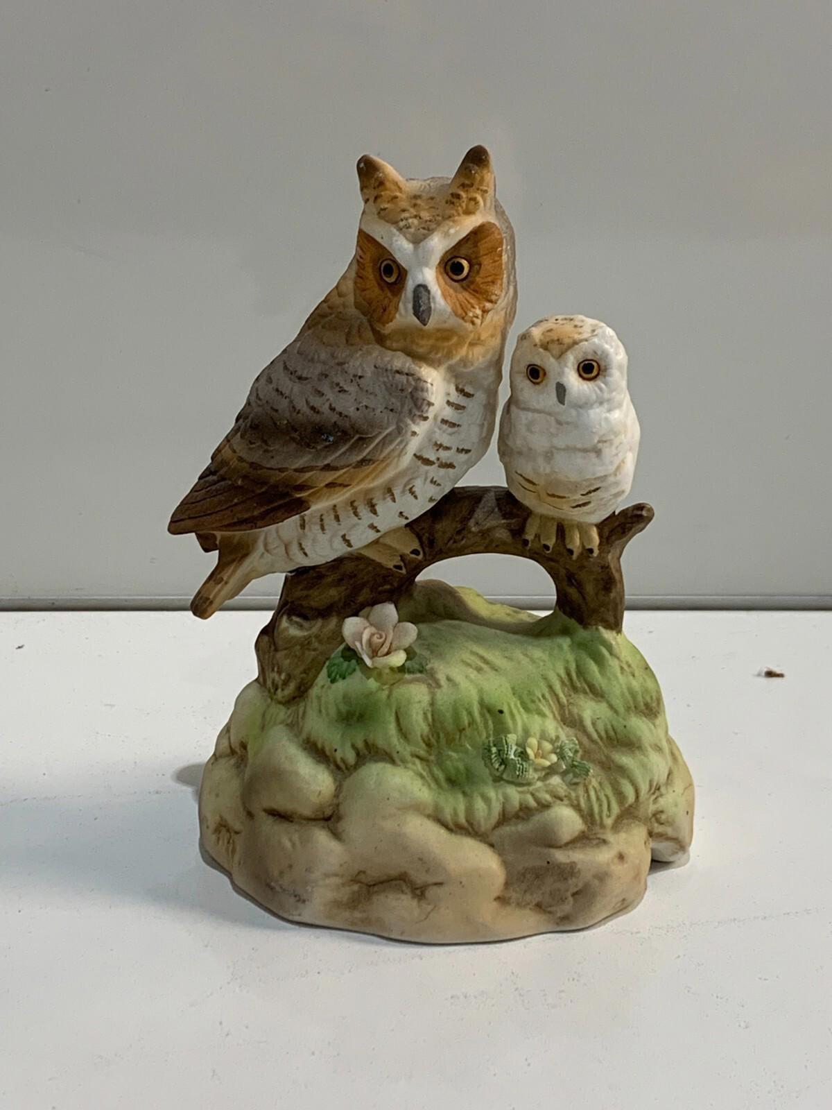 Boîte à musique vintage avec hibou, « Lever et coucher du soleil », par la San Francisco Music Box Company, en état de marche