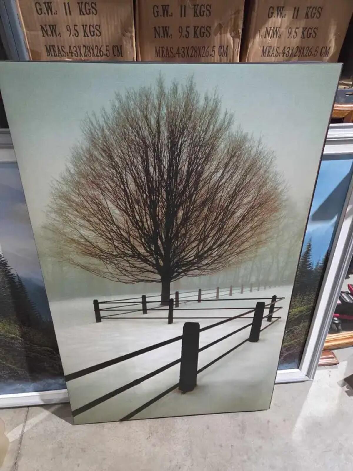 Large "Solitude" Winter Tree Canvas Art