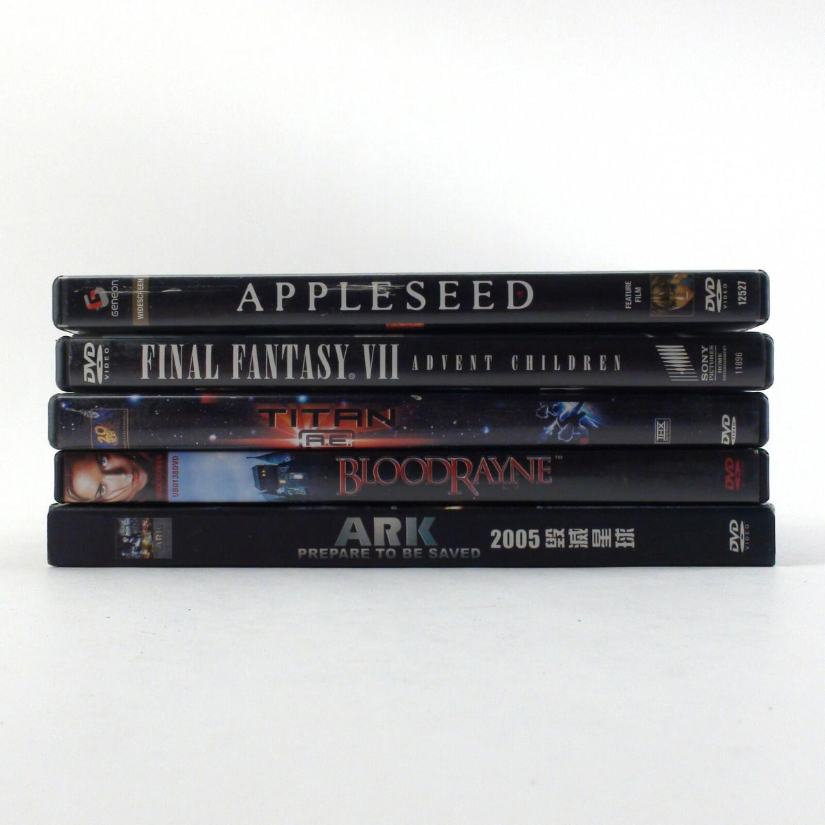 Anime CGI Movie Lot Of 5 DVD - FFVII Advent Children, Appleseed, Titan A.E. More