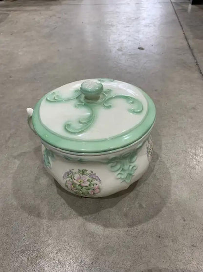 Pastel Green Antique Chamber Pot Set 3 piece