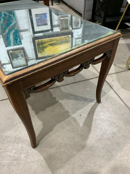 Distressed Vintage Mirrored Coffee Table