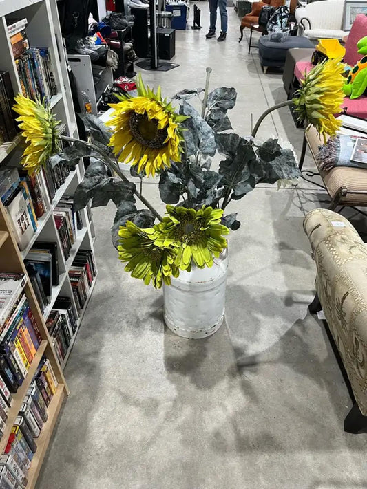 Milk Can with Sunflowers