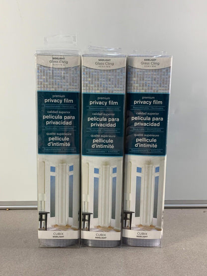 Lot of 3 Brewster Home Fashions Cubix Sidelight Premium Film Model # PF0709