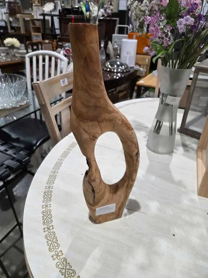 Handcarved Wooden Abstract Vase/Sculpture
