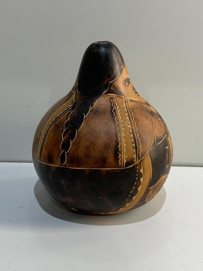 Large Folk Art Gourd Doll - Handmade Peru