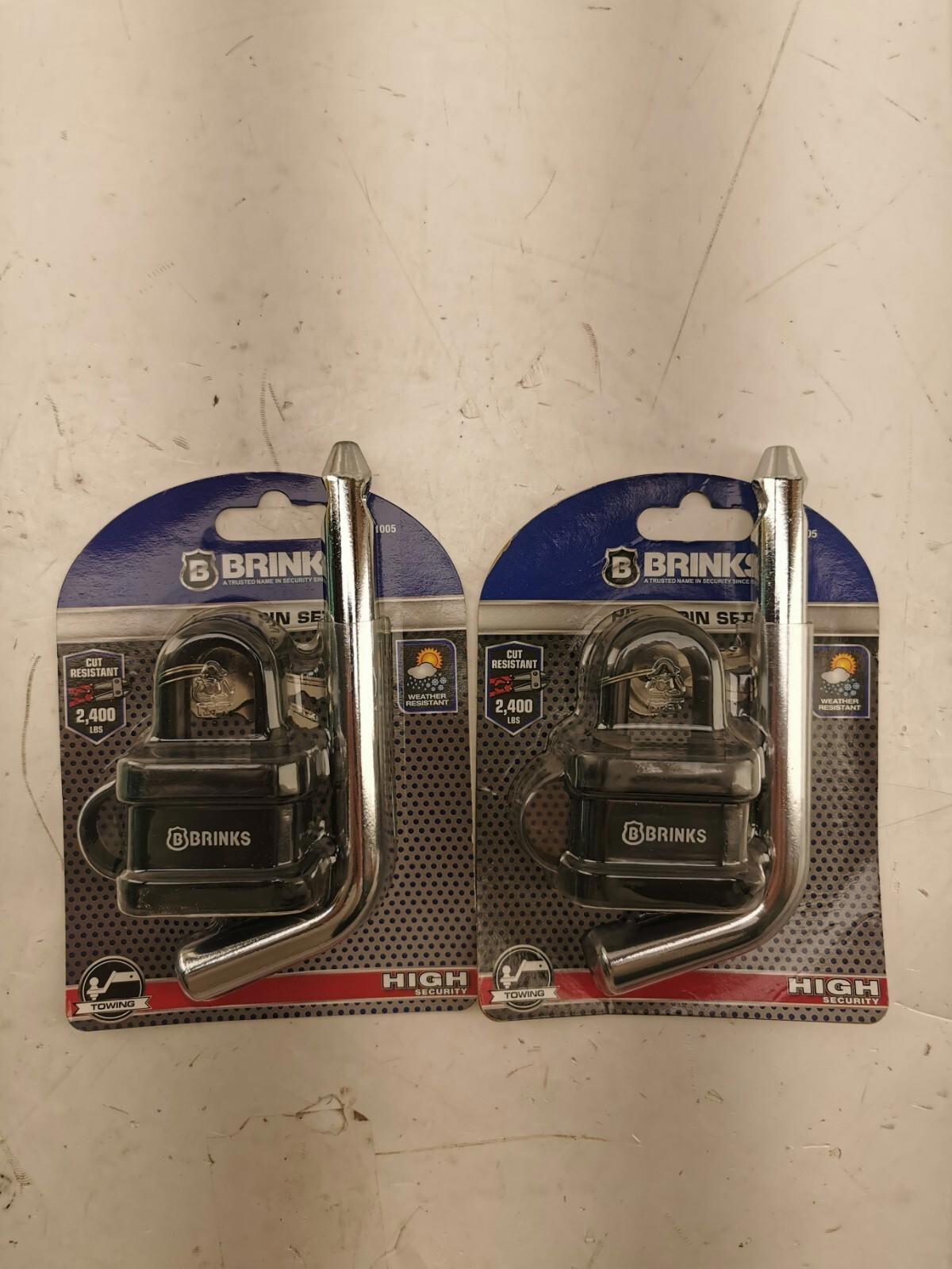 Lot of 2 BRINKS - 40mm Laminated Steel Weather Resistant Padlock with Hitch Pin
