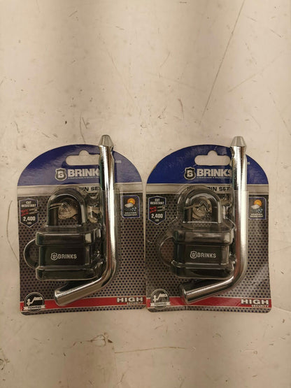 Lot of 2 BRINKS - 40mm Laminated Steel Weather Resistant Padlock with Hitch Pin