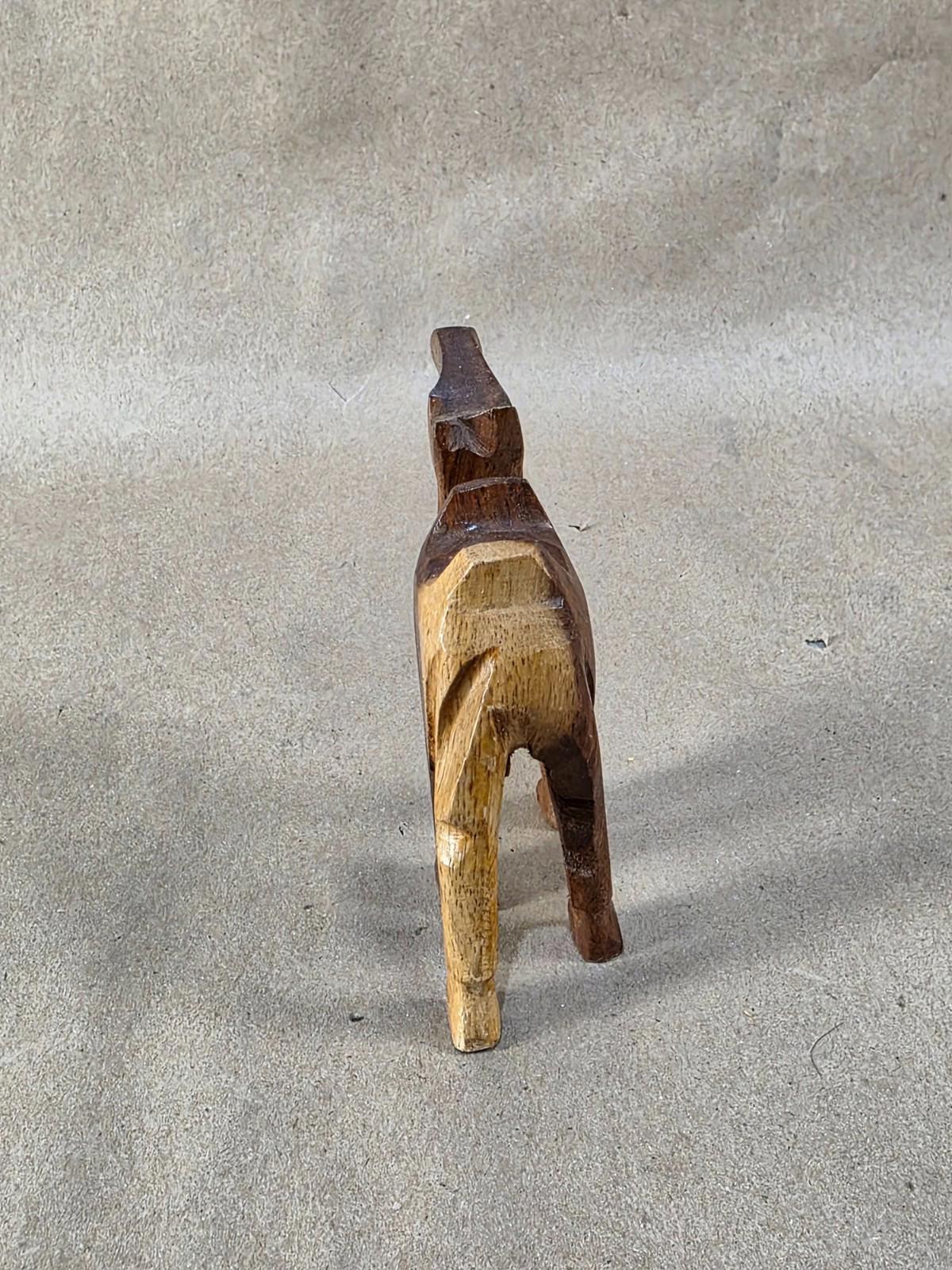 Vintage Egyptian Medium Wood Camel Hand Carved Animal Figurine 4" X 3"
