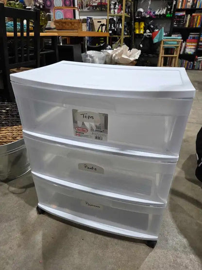 Sterilite 3-Drawer Wide Storage Tower