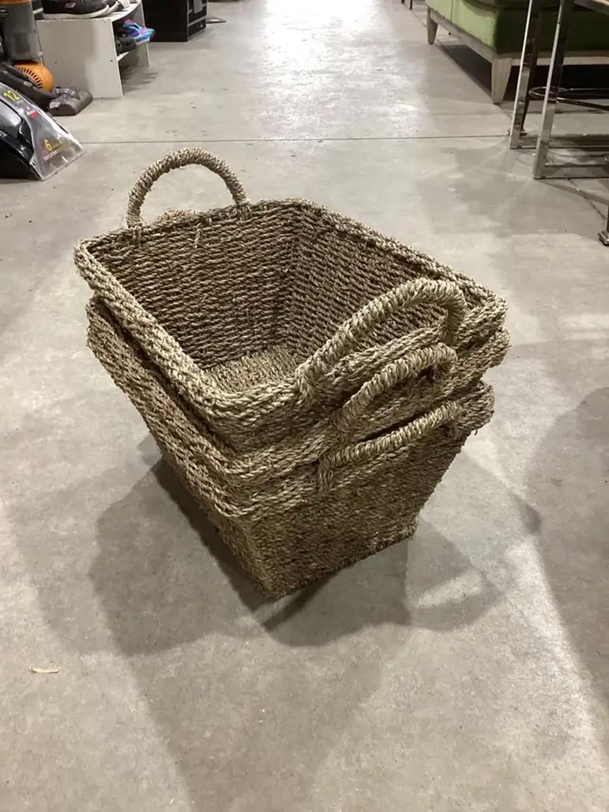 Large Wicker Baskets - Set of 3