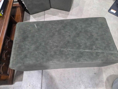 3 Piece Green Fabric/Velvet Ottoman Set