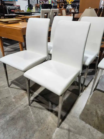 F2 White Dining Chairs - 5 available