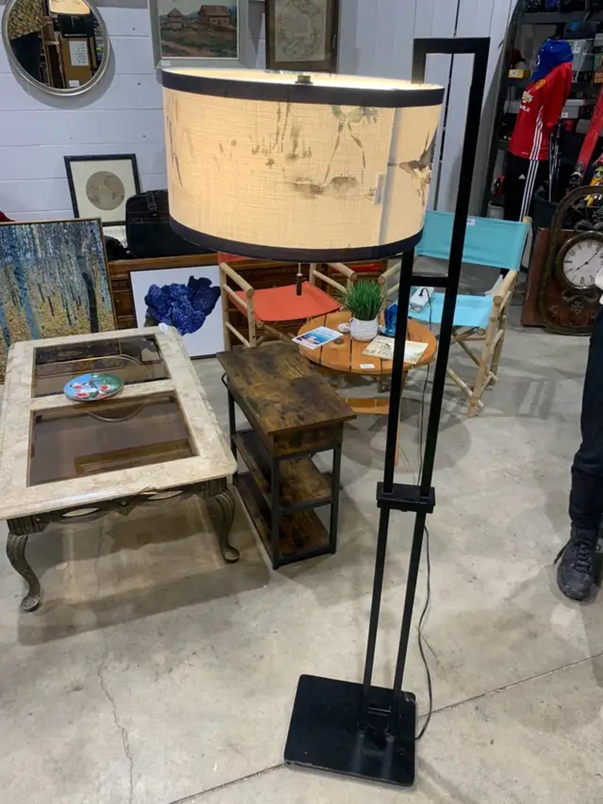Blue Crocus Textiles Bird Floor Lamp