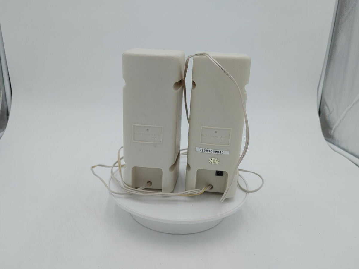 Good Condition MLi 699 Hi-Fi Sound Monitor Speaker Pair White/Grey Works Tested