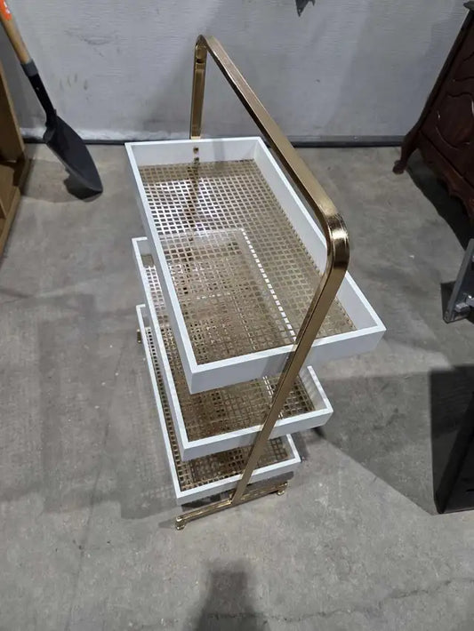 White & Gold 3-Tiered Bathroom Shelf