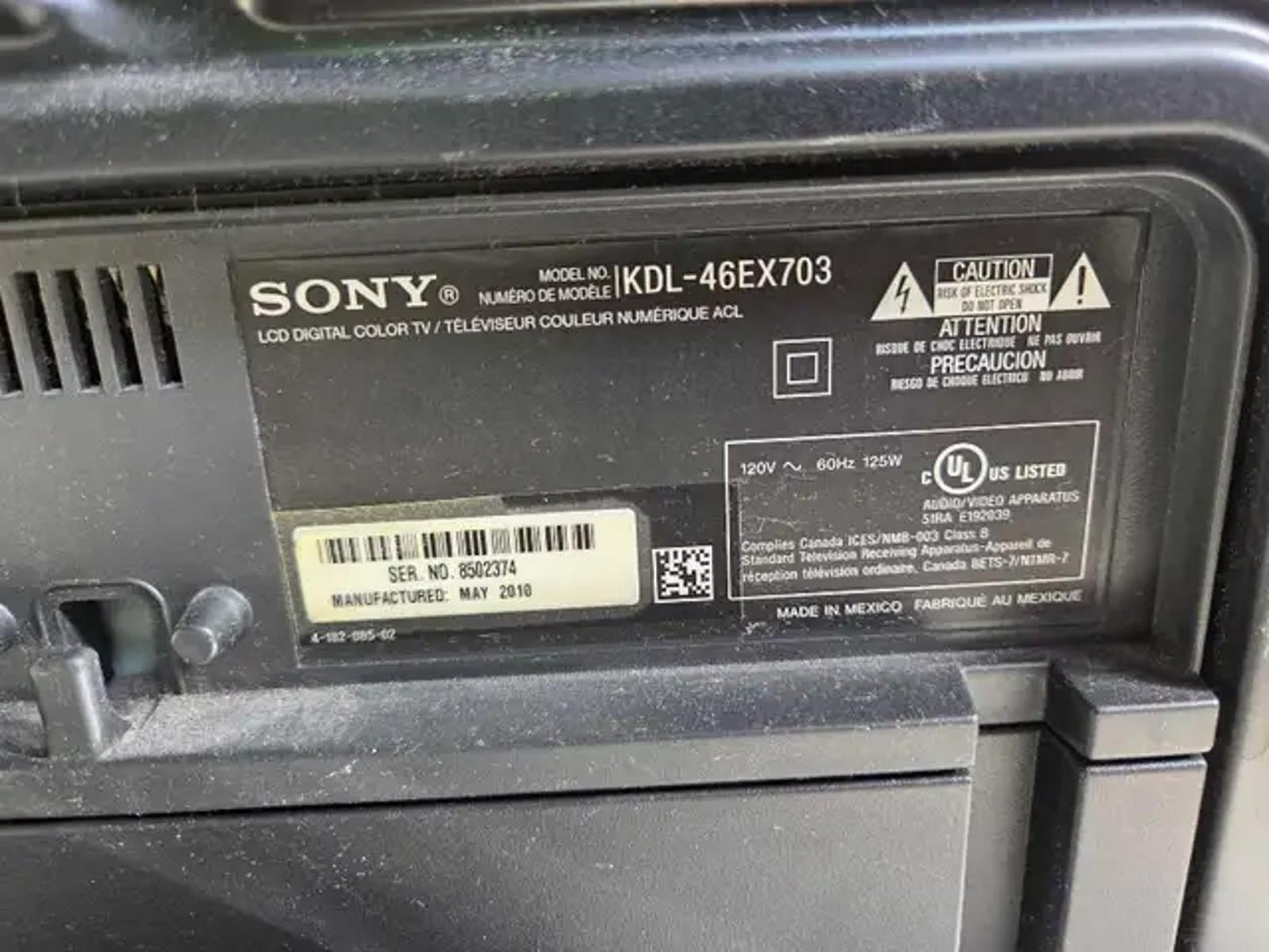 Sony Bravia 46" 1080p HD TV - 46EX703