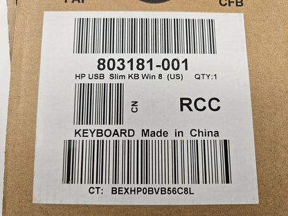 HP USB Slim KB Win 8 US - Black - 803181-001 *NEW*