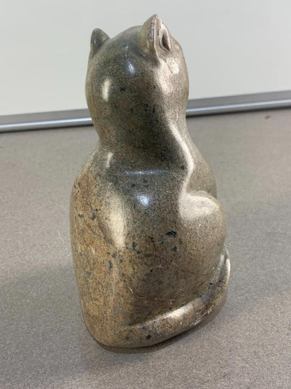 Hand carved Stone Cat Figurine in Soapstone