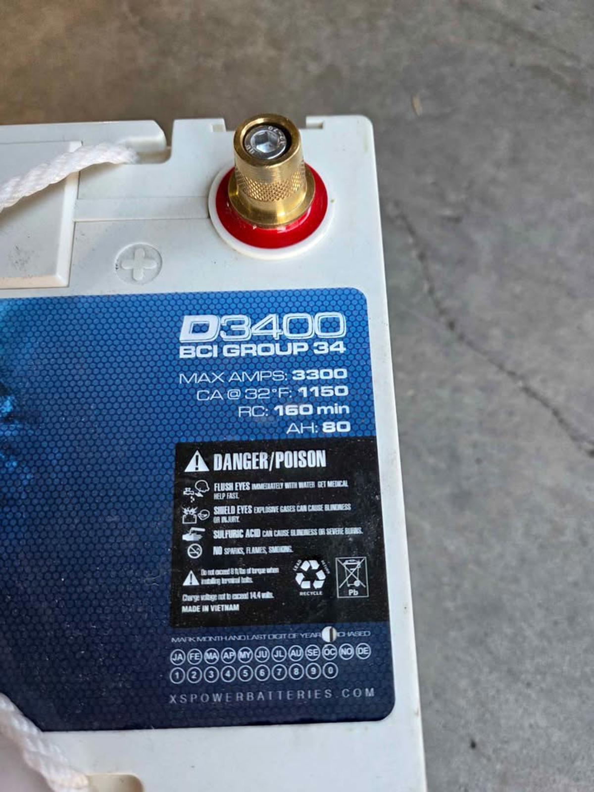 New! XS Power D3400 Performance Reserve Car Battery - 2 Available