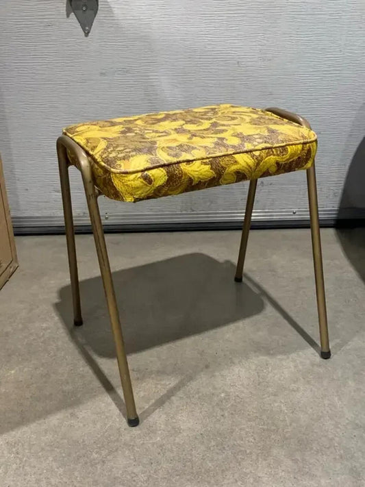 Vintage Yellow/Gold Retro Stool