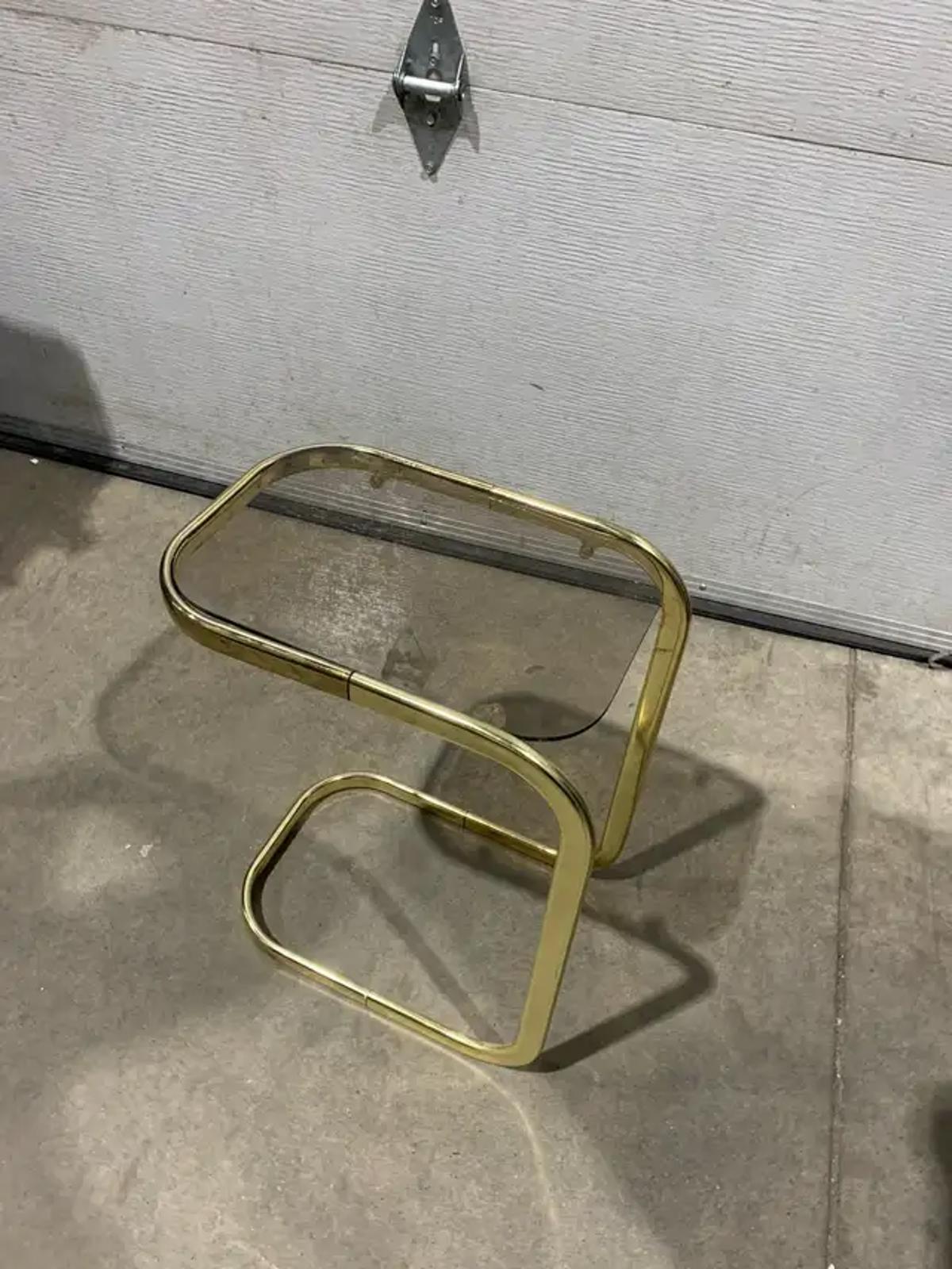 Gold Glass Side Table