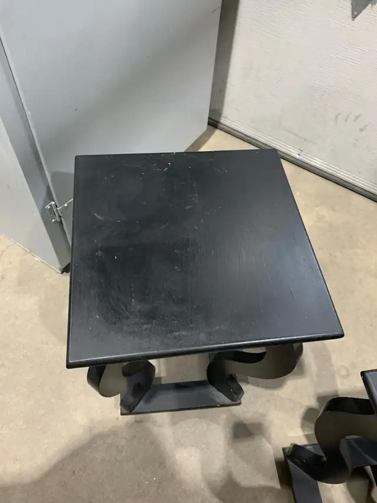 Square Black Side Tables with curved legs