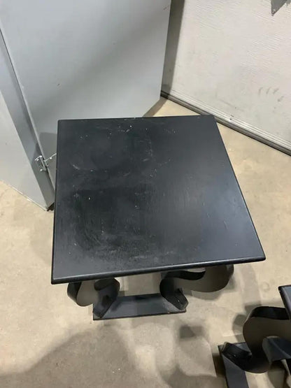 Square Black Side Tables with curved legs