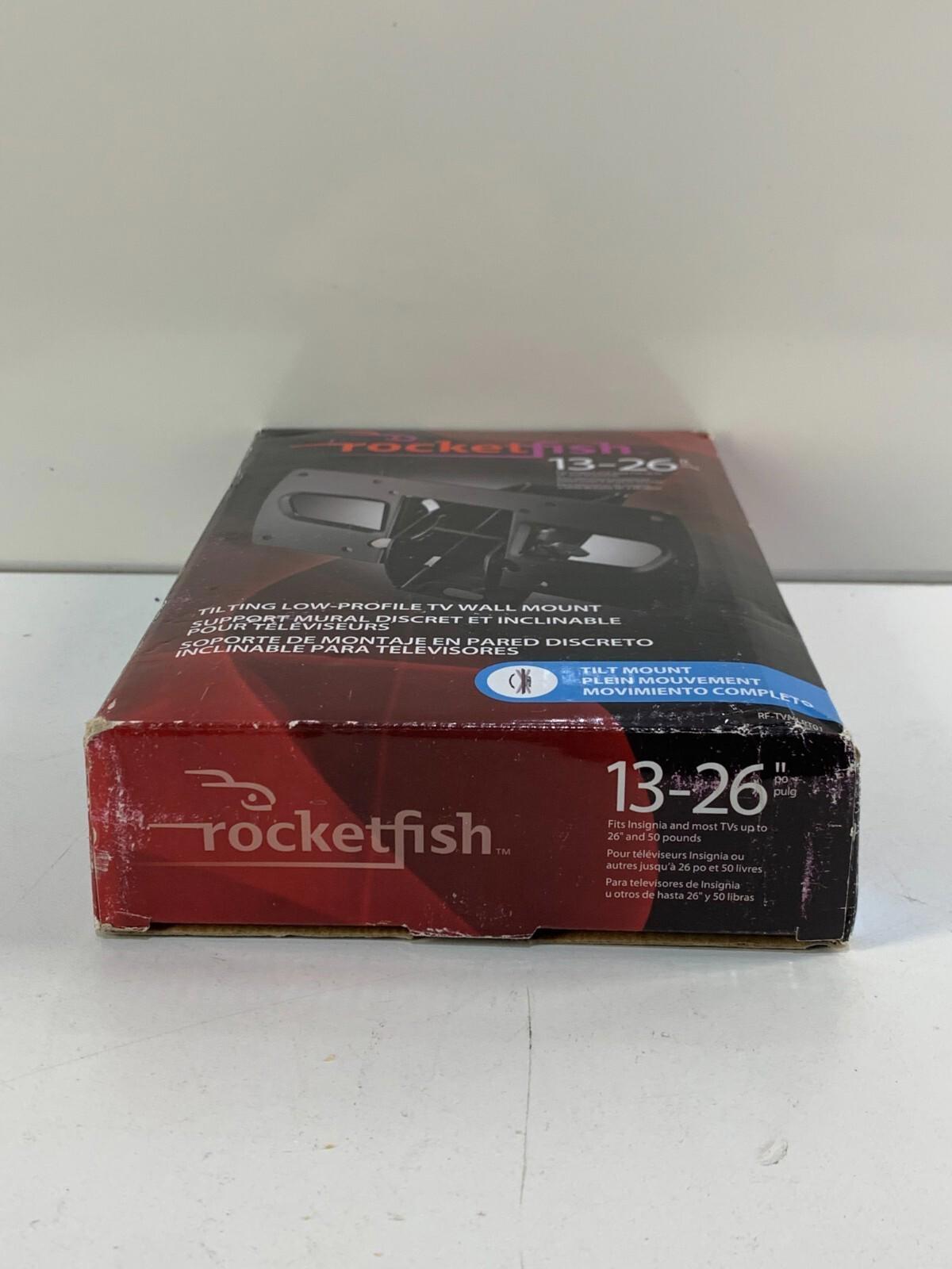 Rocketfish Tilting Low-Profile TV Wall Mount Bracket, TVs 13-26 inches, Black.