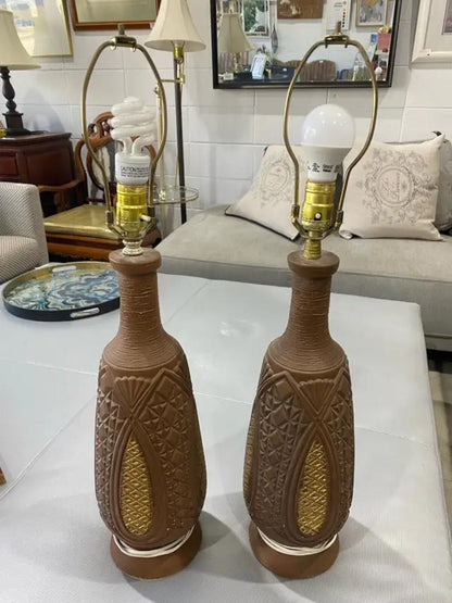 Vintage Modern Ceramic Lamps — Set of 2