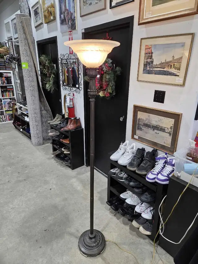 Vintage Metal/Brass look Floor Lamp - 6ft