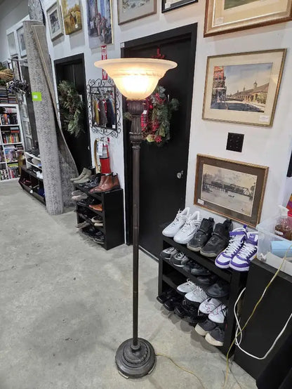 Vintage Metal/Brass look Floor Lamp - 6ft