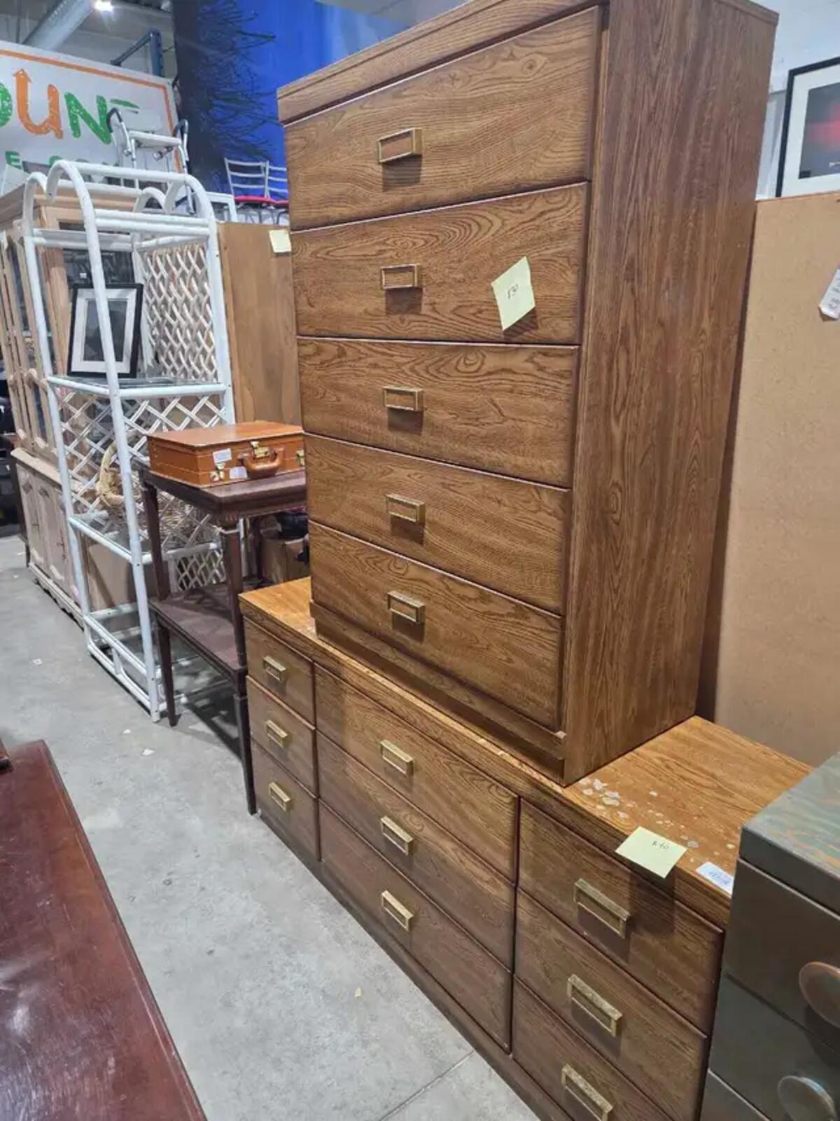 Oak Effect Dresser Set