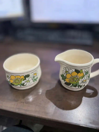 Floral Sugar and Creamer Set - Made In England By Sadler